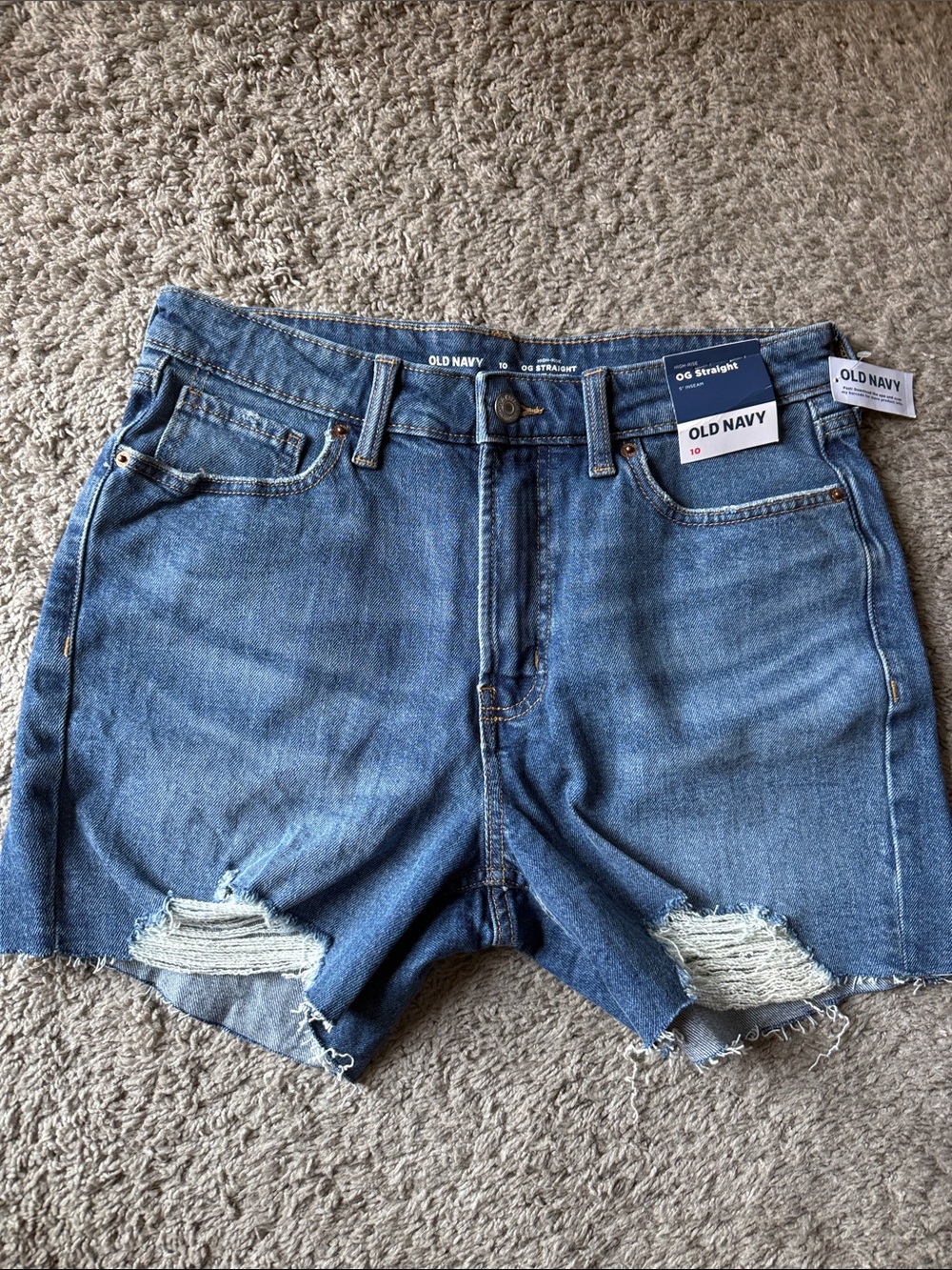 NWT Old Navy Distressed Denim Shorts - Mid Blue